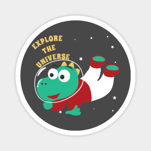 Cute dinosaur astronaut. Magnet